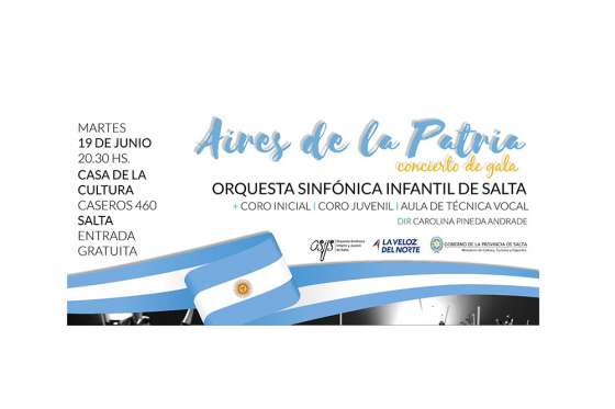 Aires de la Patria: gala musical con la Orquesta Sinfónica Infantil de Salta