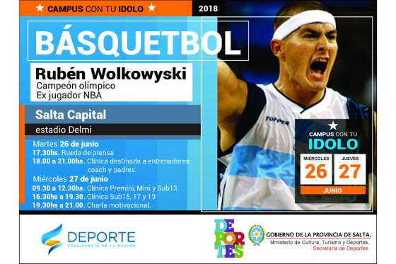 Rubén Wolkowyski brindará una clínica de básquetbol en Salta
