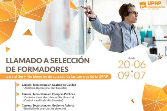 La UPAP convoca a formadores para sus carreras