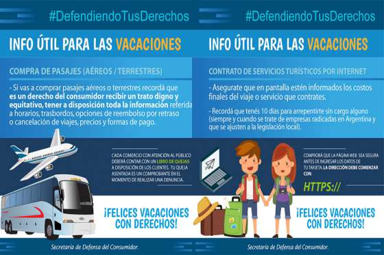 Recomendaciones de Turismo y Defensa del Consumidor para las vacaciones de invierno