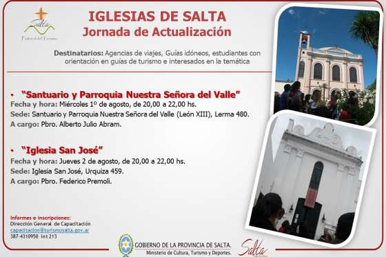 Se realizarán en Salta jornadas de actualización sobre Turismo Religioso
