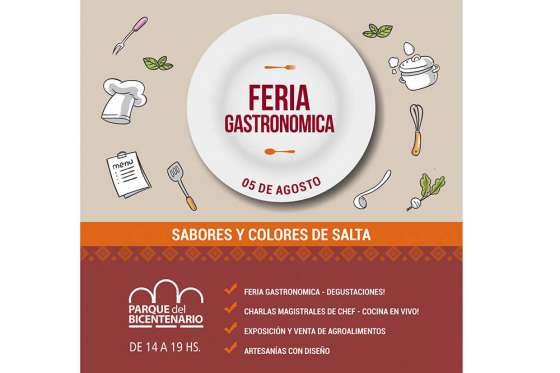 Se realizará una feria gastronómica en el Parque del Bicentenario