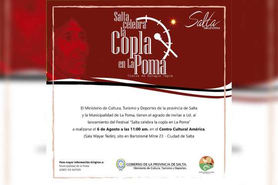 Presentarán el festival Salta Celebra la Copla en La Poma