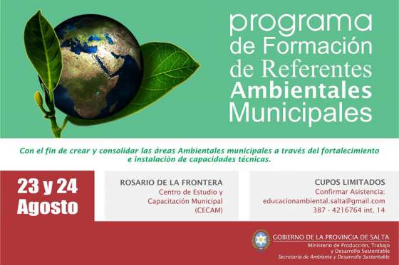 Dictarán el segundo curso para Referentes Ambientales Municipales