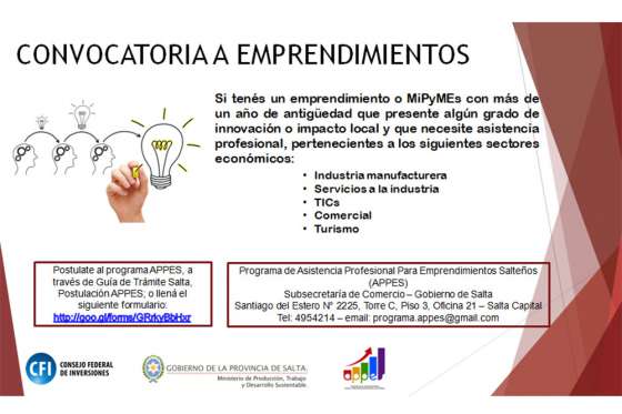 Convocan a emprendedores y estudiantes a participar del programa APPES