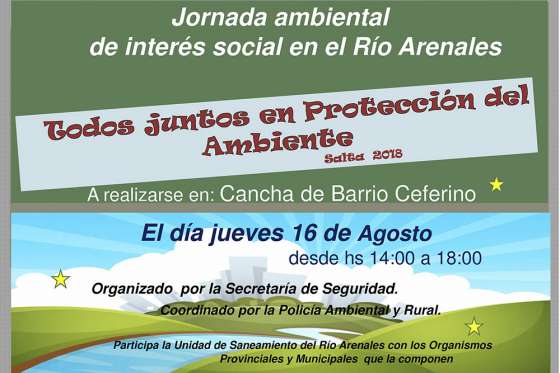 Realizarán una jornada ambiental de interés social acerca del río Arenales