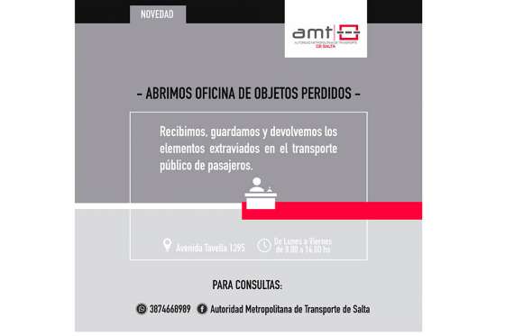 Desde hoy la AMT cuenta con una oficina para resguardo de objetos perdidos