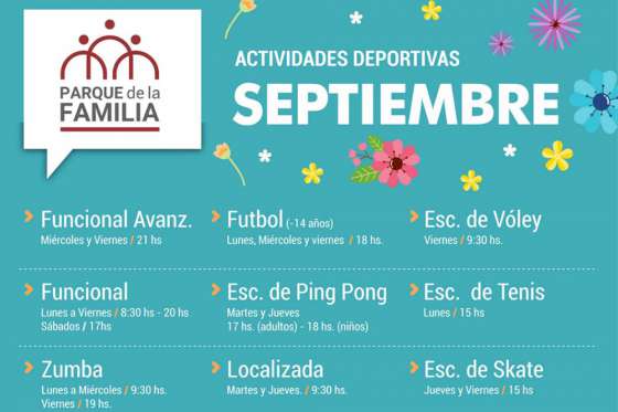 Septiembre con variadas propuestas en los Parques Urbanos