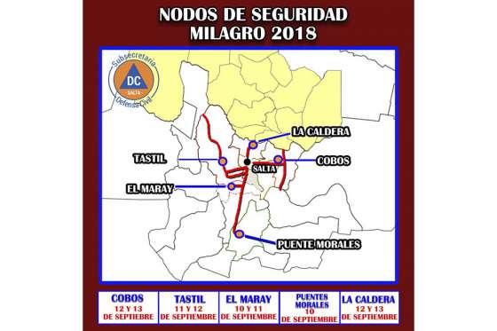 Protección Civil instala cinco nodos de asistencia a peregrinos del Milagro