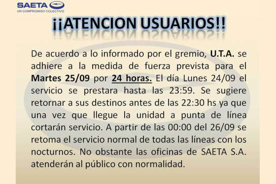 Hoy no habrá servicio de transporte público por el paro nacional