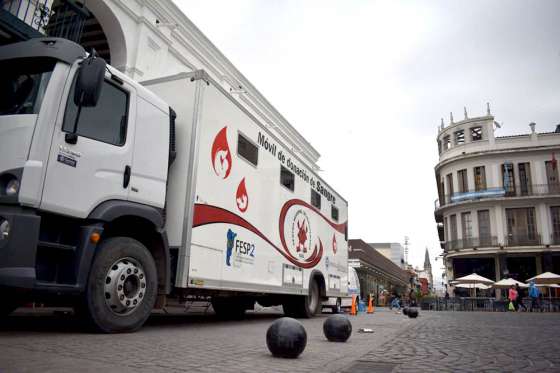Se realizó colecta de sangre en la plaza 9 de Julio