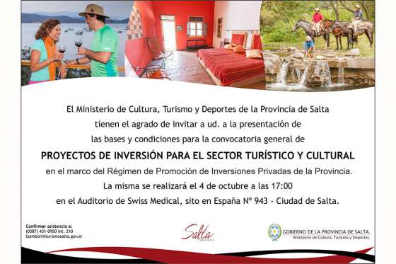 Brindarán detalles sobre la convocatoria para proyectos de inversión privada del ámbito turístico y cultural