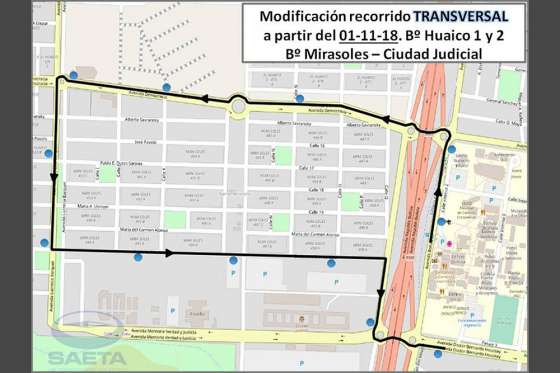 El Transversal modificó su recorrido en zona norte