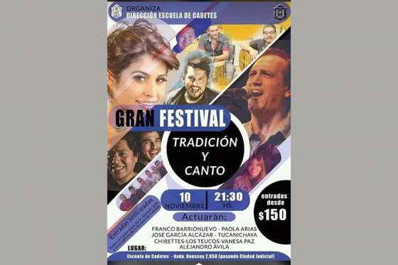 Este sábado se realizará el gran Festival Tradición y Canto