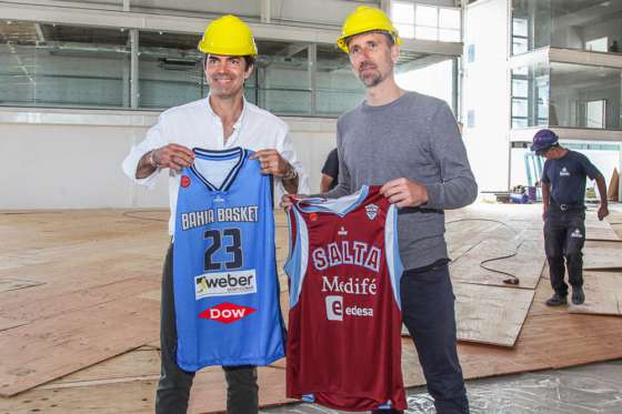 Urtubey recorrió la obra del centro deportivo de Weber Bahía Basket