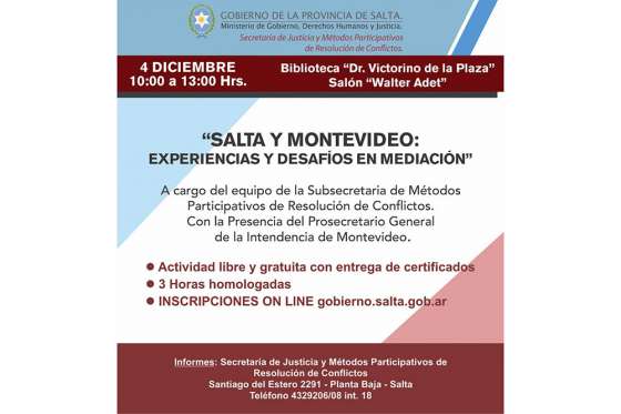 Salta comparte su experiencia en mediación con Montevideo
