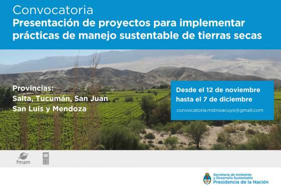 Convocan a la presentación de proyectos para el manejo sustentable de tierras secas