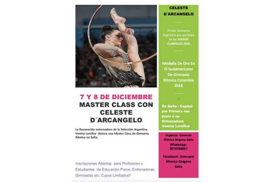 En Salta se realizará una Master Class de Gimnasia Rítmica