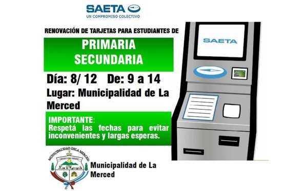 SAETA atenderá a usuarios en el interior