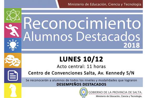 El Gobierno reconocerá hoy a los alumnos destacados de 2018