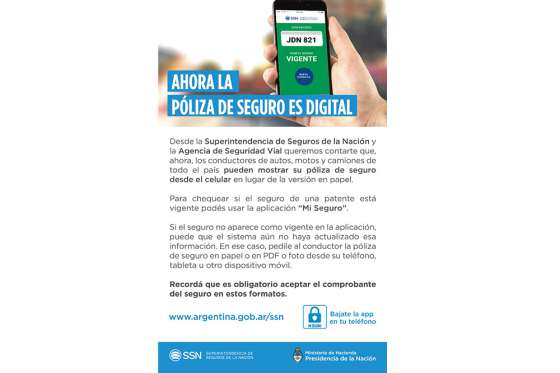 En Salta ya se puede presentar el comprobante de la póliza digital