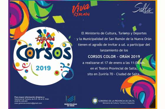 Orán presentará hoy los tradicionales Corsos Color 2019