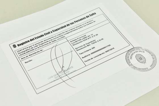 Las actas del Registro Civil tienen un nuevo formato de validación