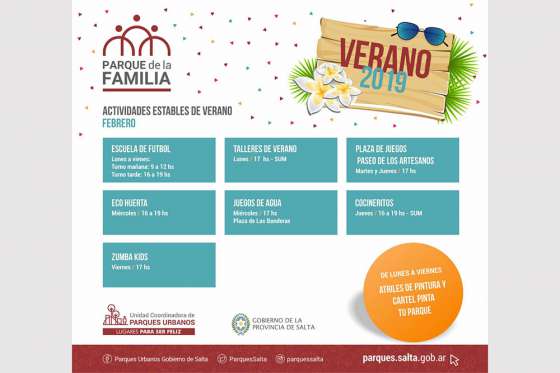 En febrero, continúan las actividades del ciclo Vacaciones en los Parques