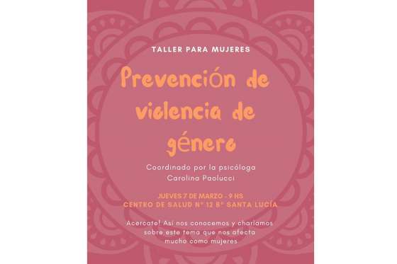 Taller de prevención de violencia de género en el Centro de Salud de Santa Lucía