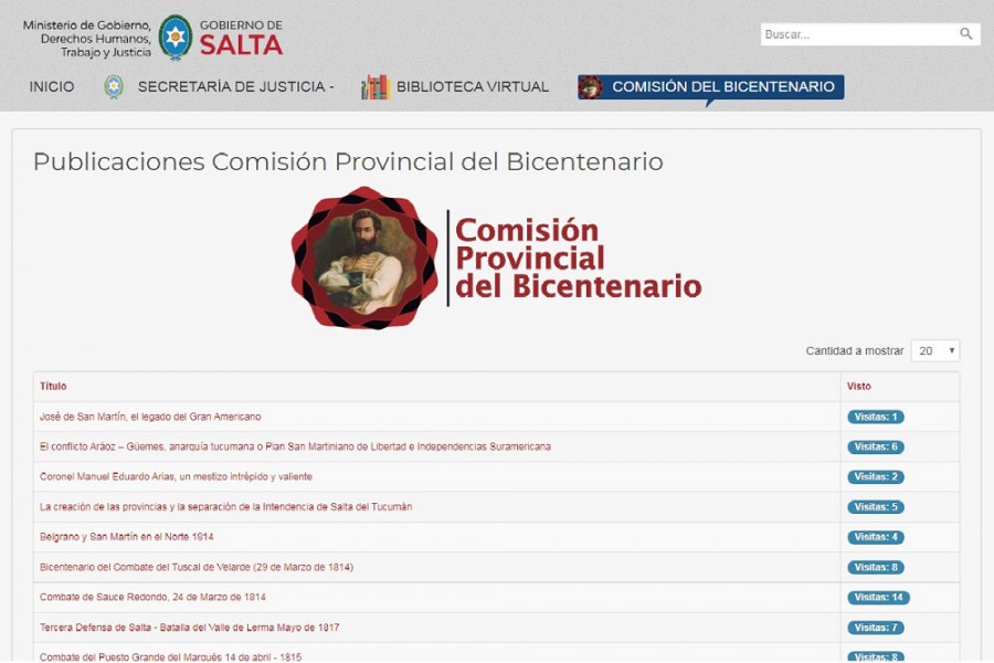 Es en el sitio: gobierno.salta.gob.ar donde los ciudadanos encontrarán material historiográfico sobre hechos trascendentales en la historia de Salta. El material es de acceso gratuito y descargable.