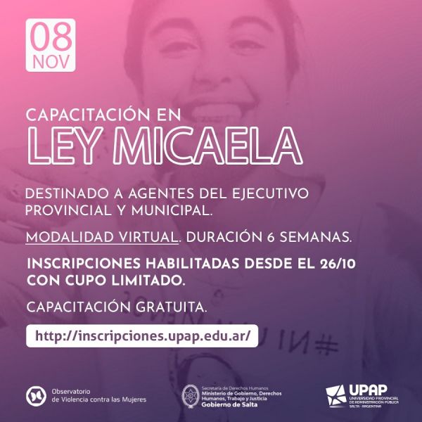 Se dictará la capacitación en Ley Micaela a agentes del Ejecutivo Provincial y Municipal