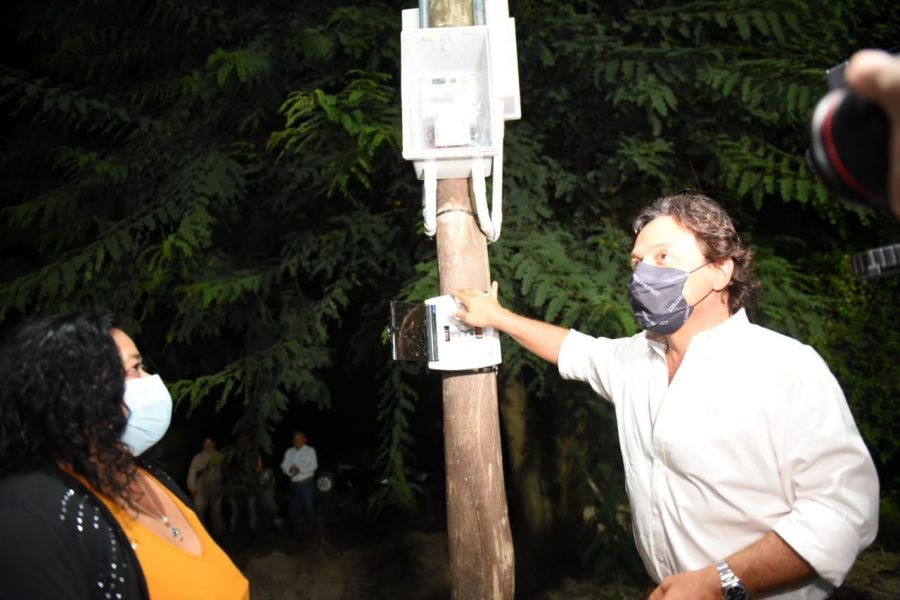 El gobernador Sáenz inauguró la nueva iluminación en la RP11, tramo Campo Santo-Betania