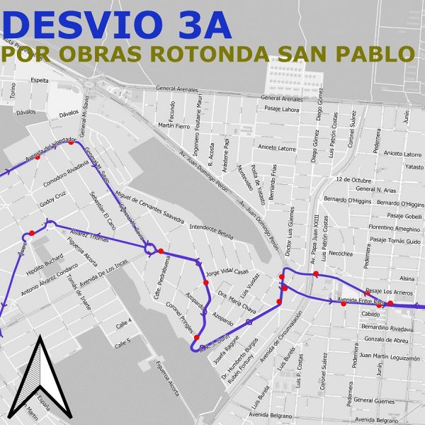 Desvíos del 3A, 3 Troncal Norte Oeste, 4E y 7 San Lorenzo por obras en nudo Arenales