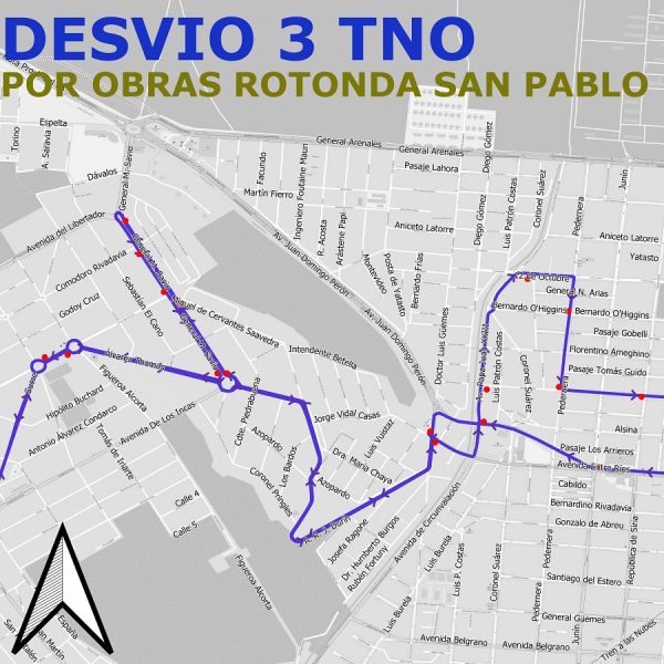 Desvíos del 3A, 3 Troncal Norte Oeste, 4E y 7 San Lorenzo por obras en nudo Arenales