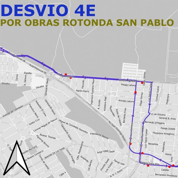 Desvíos del 3A, 3 Troncal Norte Oeste, 4E y 7 San Lorenzo por obras en nudo Arenales