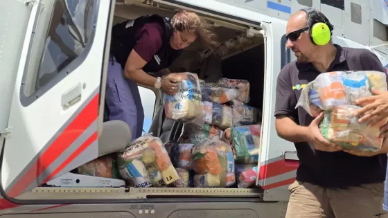 Desarrollo Social realizó un nuevo operativo de asistencia aérea en Rivadavia Banda Sur