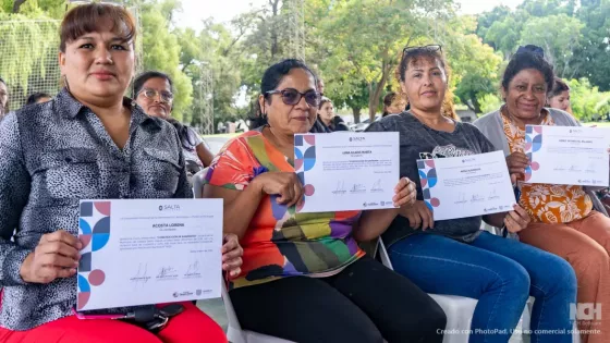 Campo Santo: 45 mujeres egresaron del curso de albañilería del programa Constructoras