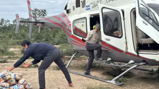 Nueva asistencia aérea en Rivadavia Banda Sur y Morillo