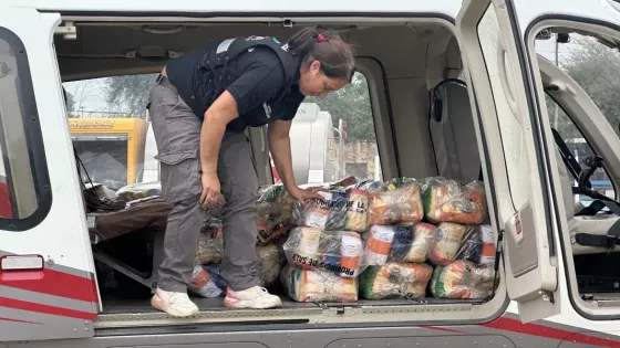 Nueva asistencia aérea en Rivadavia Banda Sur y Morillo