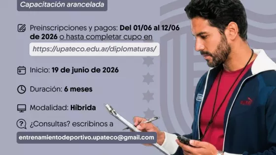 UPATecO y la Secretaría de Deportes presentarán la Diplomatura Universitaria en Entrenamiento Deportivo