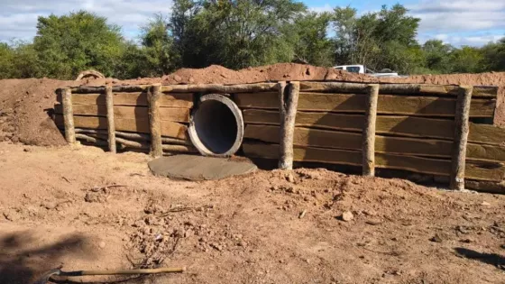 Obras en una ruta provincial del departamento Rivadavia