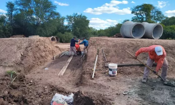 Obras en una ruta provincial del departamento Rivadavia