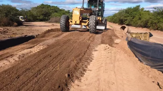 Obras en una ruta provincial del departamento Rivadavia