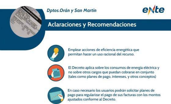 Cerca del 90% de los usuarios de Edesa de Orán y San Martín pagarán la boleta de la luz a valores de noviembre