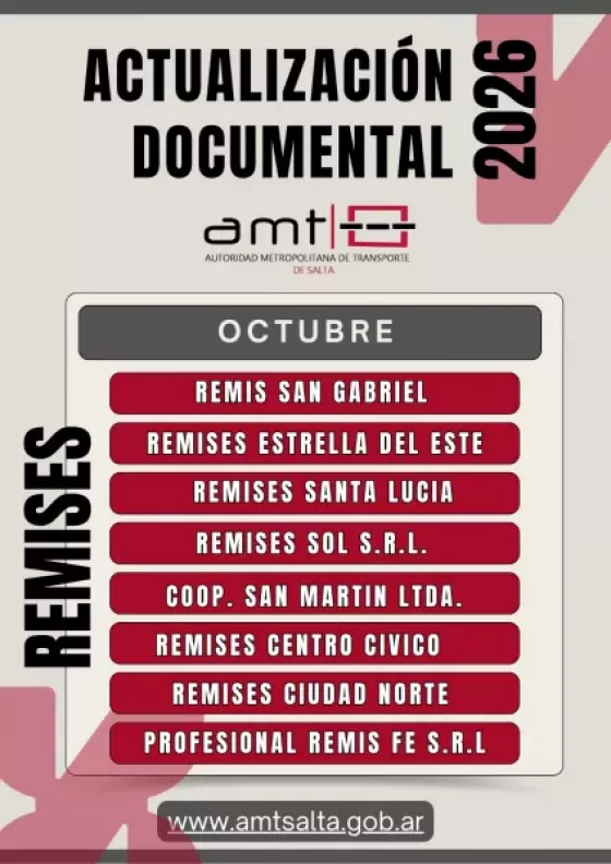 Continúa en octubre el trámite de Actualización Documental para taxis y remises