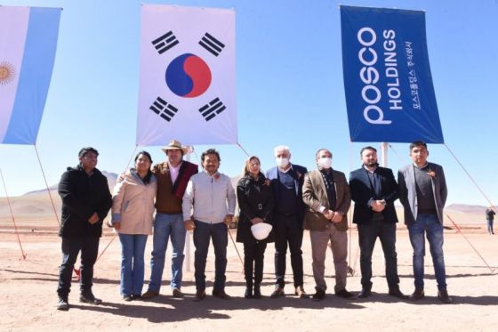 Sáenz y autoridades de Posco pusieron en marcha la obra de la primera planta comercial de hidróxido de litio
