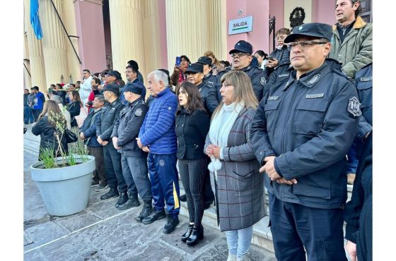 La peregrinación de policías fue recibida por autoridades de Seguridad y Justicia