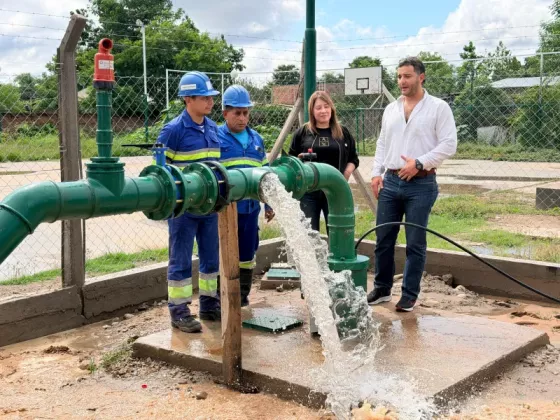 Avanza la puesta en funcionamiento del nuevo  pozo de agua en Hipólito Yrigoyen