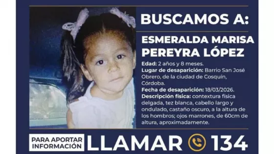 Alerta nacional por la búsqueda de Esmeralda López, desaparecida en Cosquín