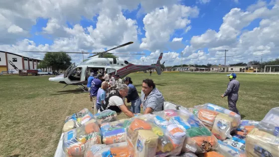 Desarrollo Social realizó un nuevo operativo de asistencia aérea en Rivadavia Banda Sur